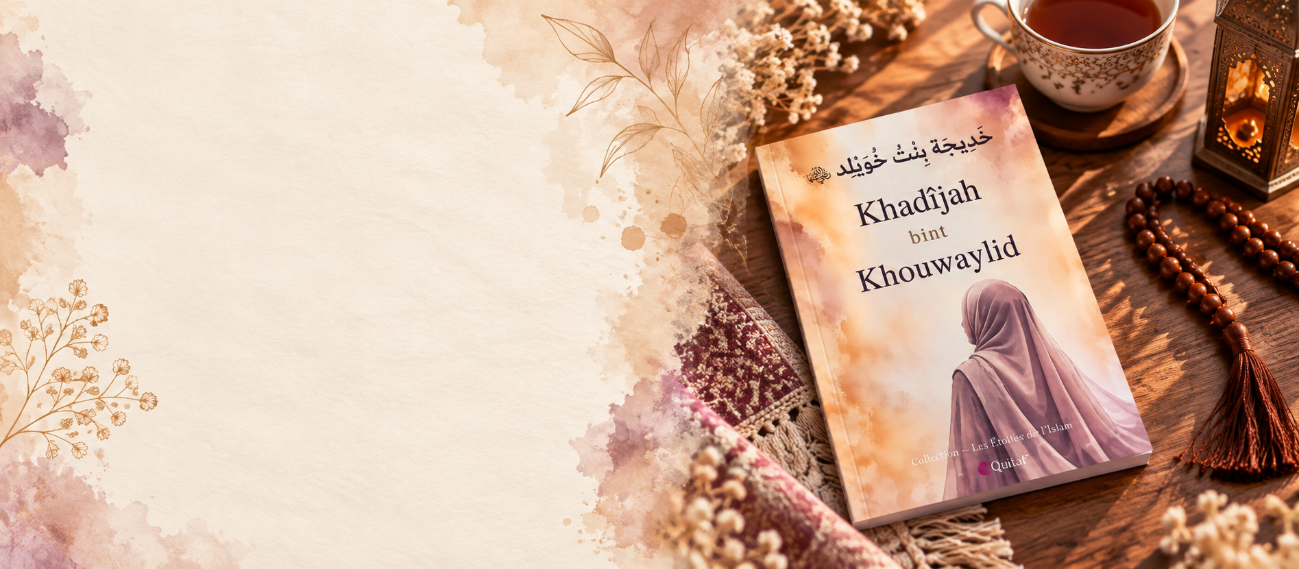 Livre Khadîjah bint Khouwaylid, tome 1 de la collection Les Étoiles de l’Islam, publié par Quitaf Éditions